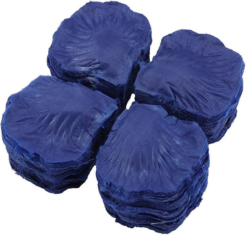 Dark Blue Silk Rose Petals 1000pcs Realistic Durable Wedding Party Home Decor Photography Props - Image 1